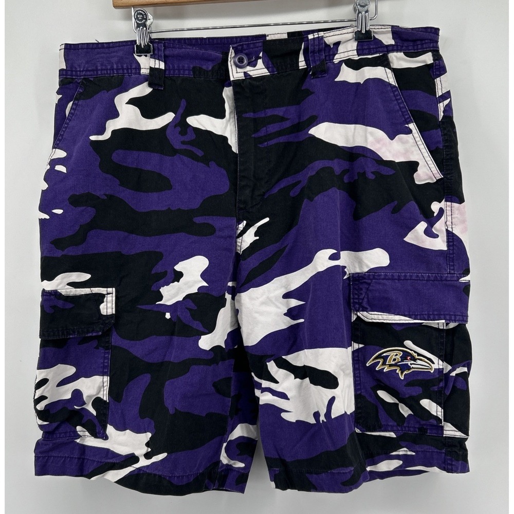 Baltimore Ravens NFL Purple Camouflage Cargo Shorts Men's Size 38